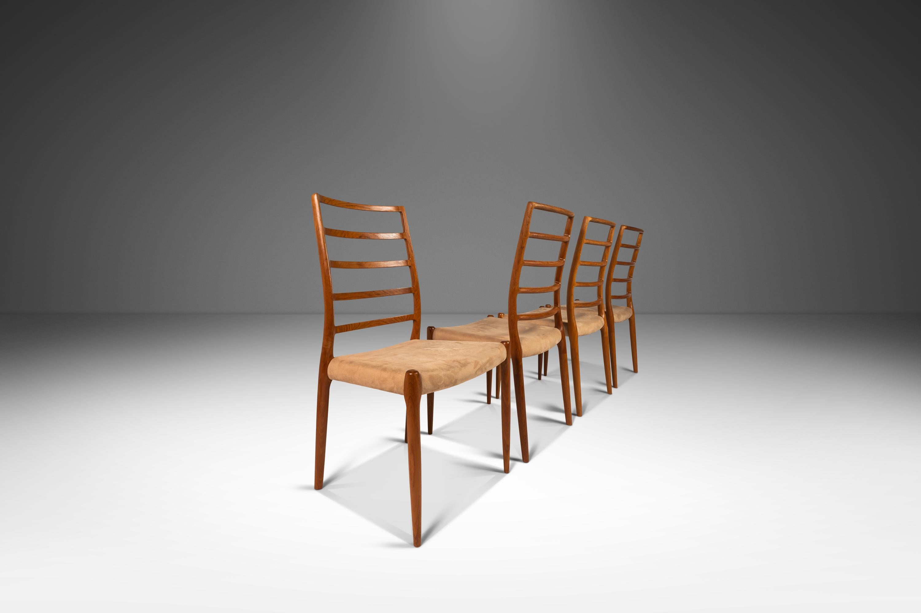 Set of 4 Model 82 Ladderback Teak Dining Chairs by Niels Møller Møbelfabrik, 60s 5