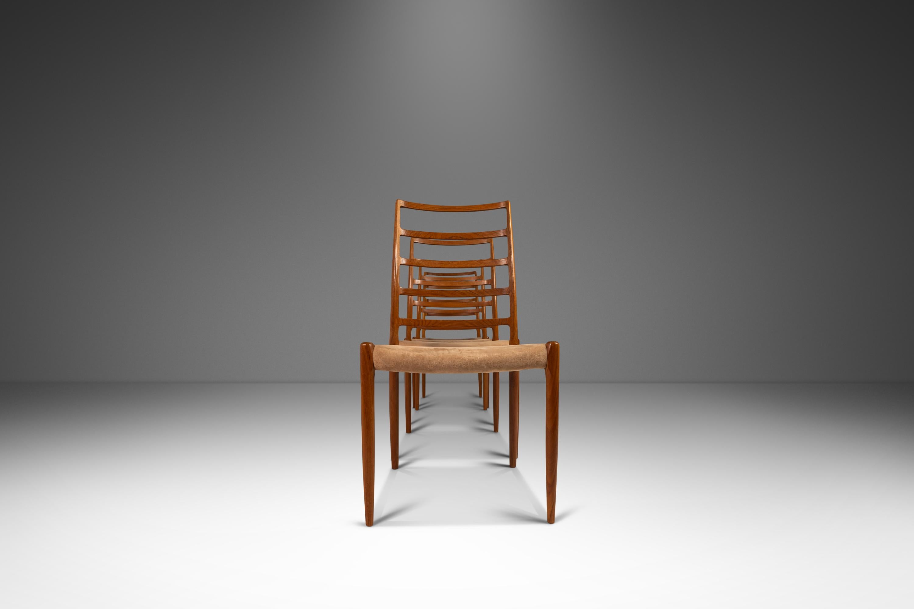 Set of 4 Model 82 Ladderback Teak Dining Chairs by Niels Møller Møbelfabrik, 60s 11