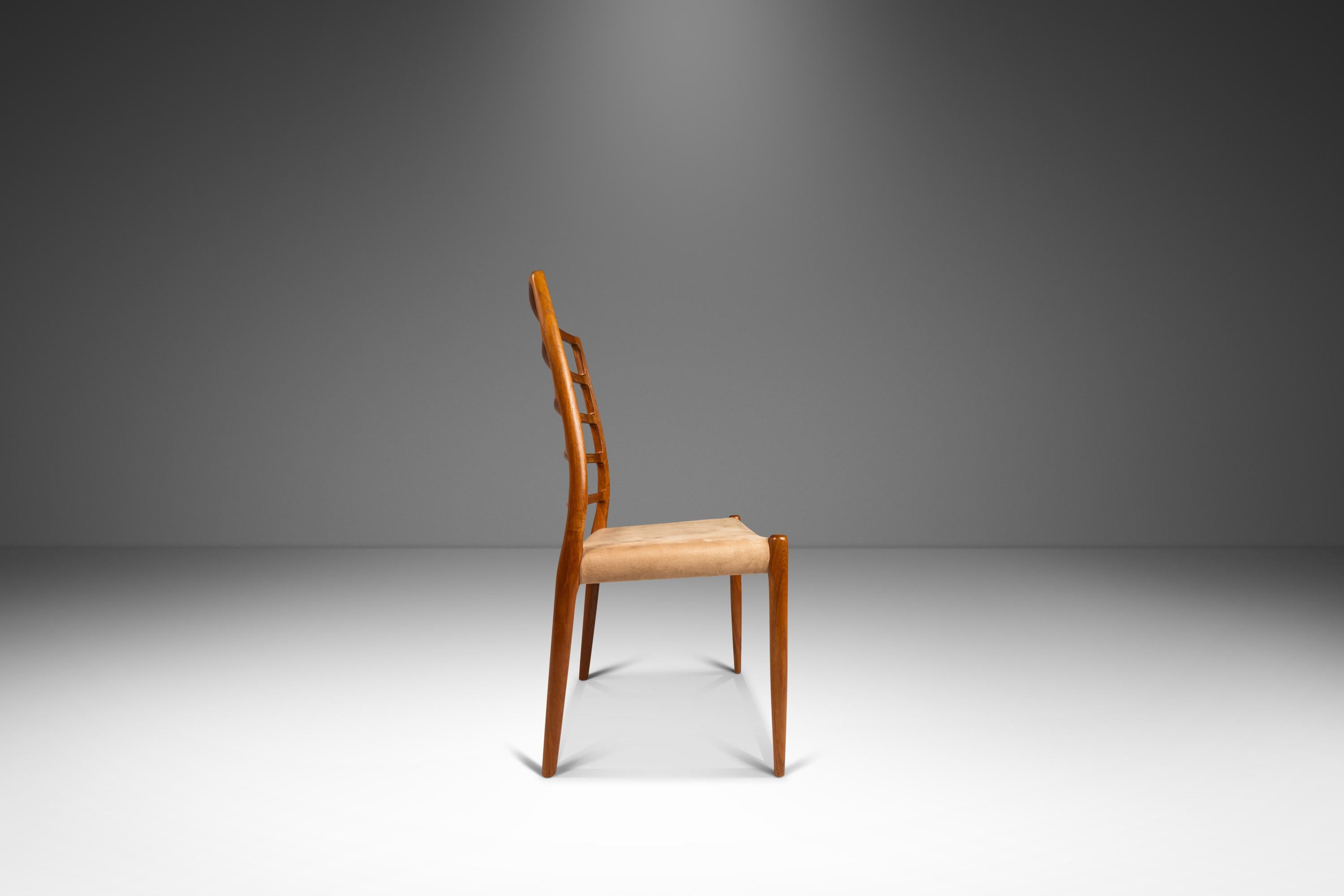 Danish Set of 4 Model 82 Ladderback Teak Dining Chairs by Niels Møller Møbelfabrik, 60s