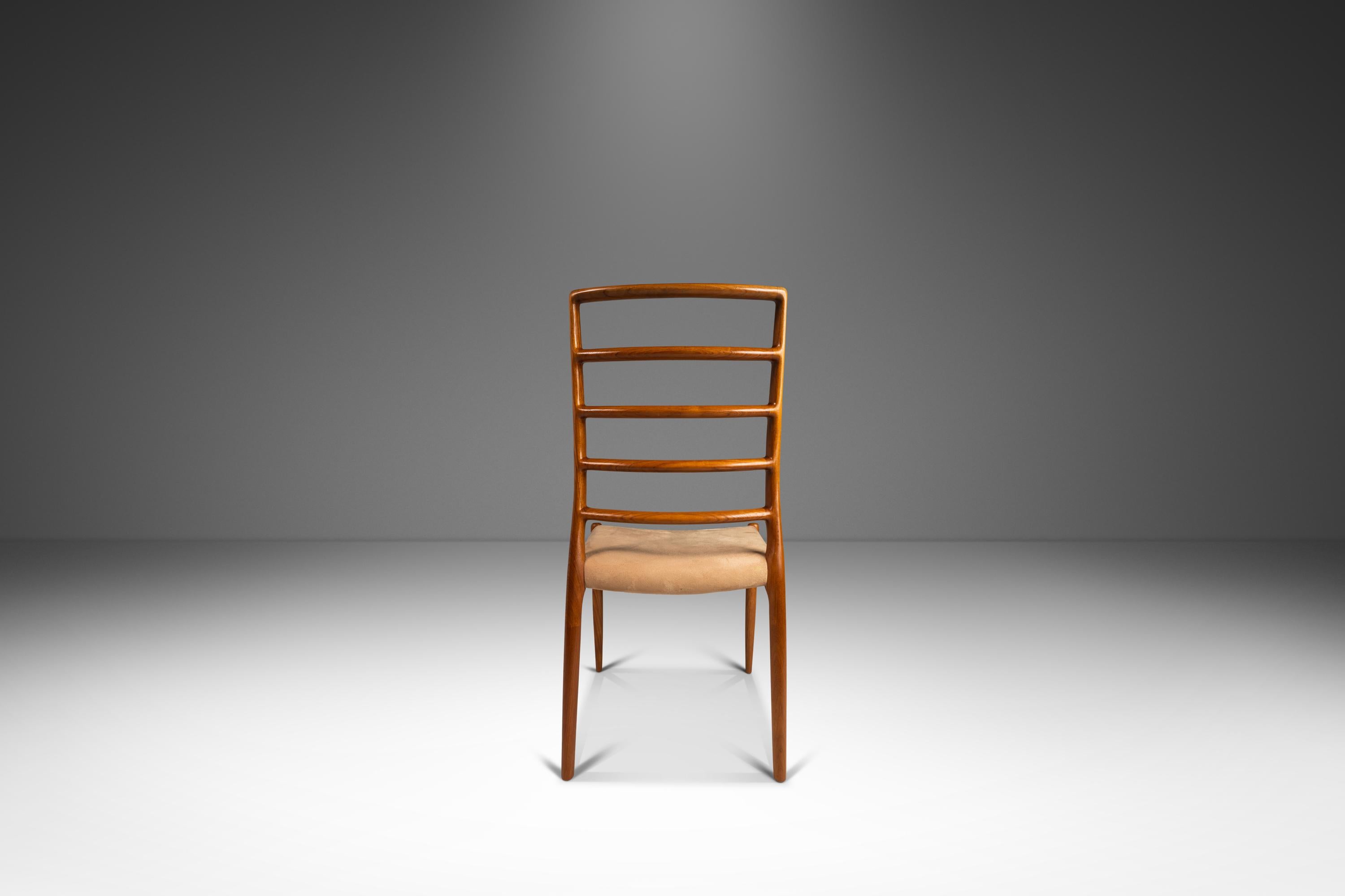 Set of 4 Model 82 Ladderback Teak Dining Chairs by Niels Møller Møbelfabrik, 60s In Good Condition In Deland, FL