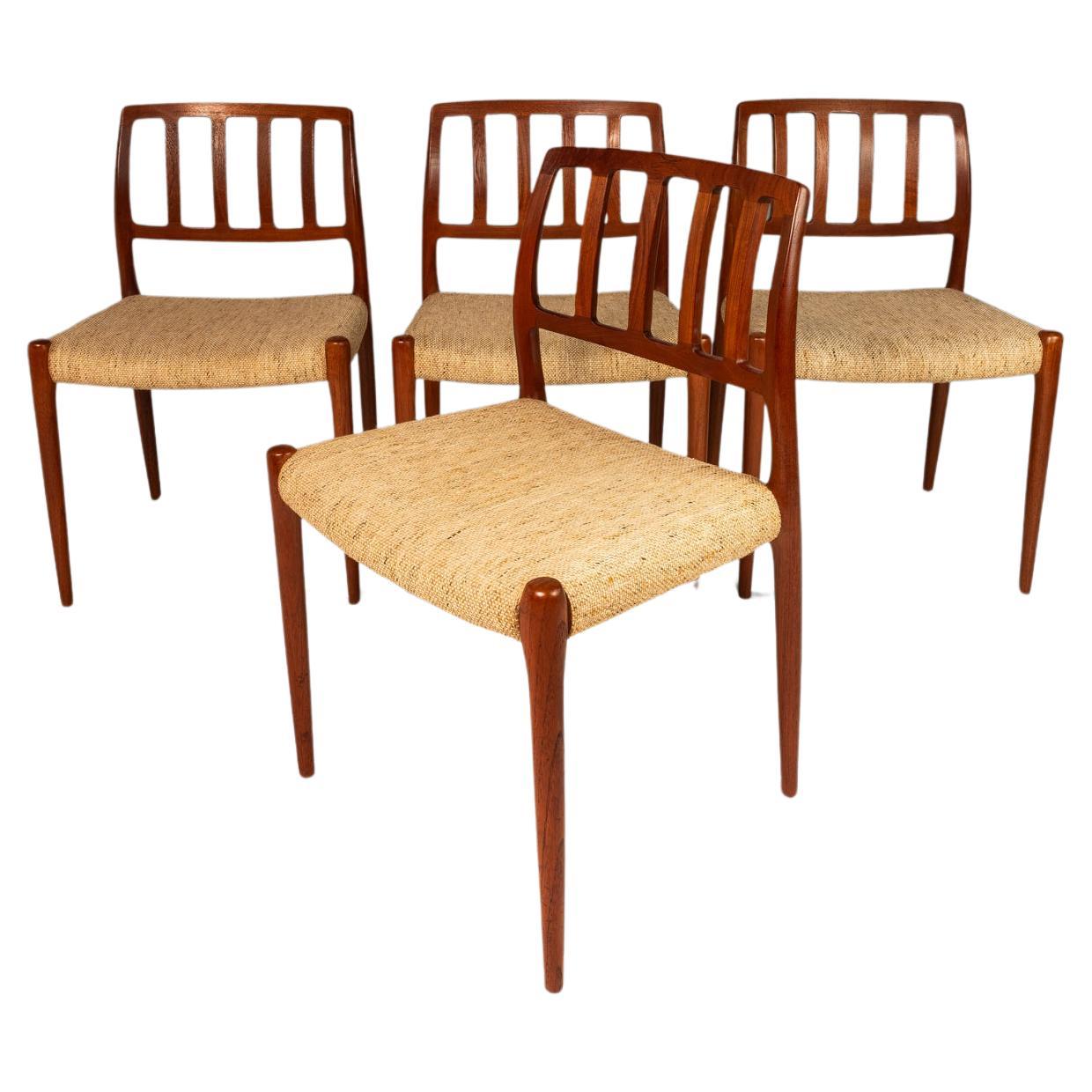 Set of 4 Model 83 Chair by Niels Otto Møller for J.L. Møller, Denmark, c. 1970's