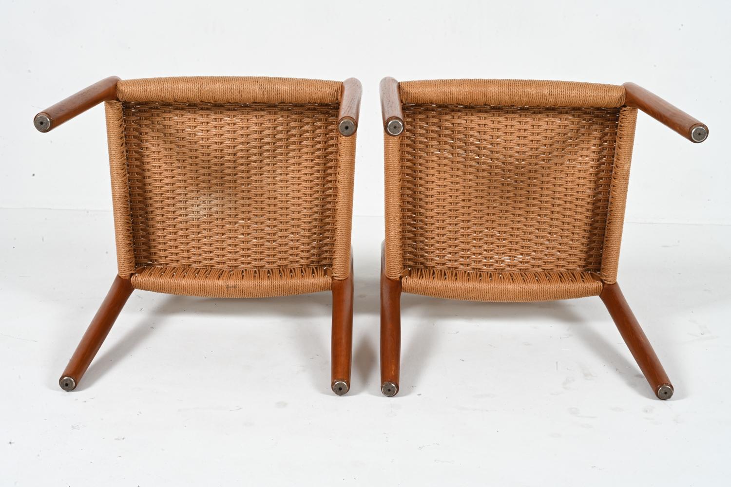 Ensemble de 4 chaises de salle à manger en teck et corde de papier modèle 84 par Niels Otto Møller en vente 11