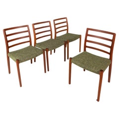 Set of 4 Model 85 Ladderback Chairs, Niels Møller, J.L. Møller, Denmark, 1960s