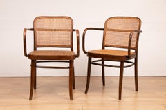 Set of 4 Model A811 Josef Hoffman and Josef Frank for Thonet Cane Armchairs