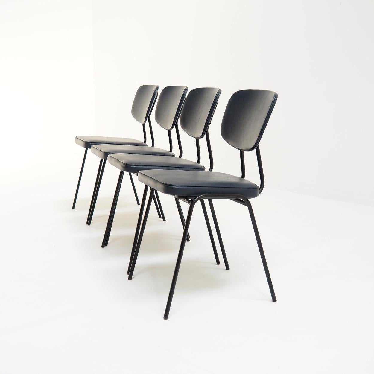 Belgian Set of 4 Model ‘CM’ Chairs by Pierre Guariche for Meurop, 1960s