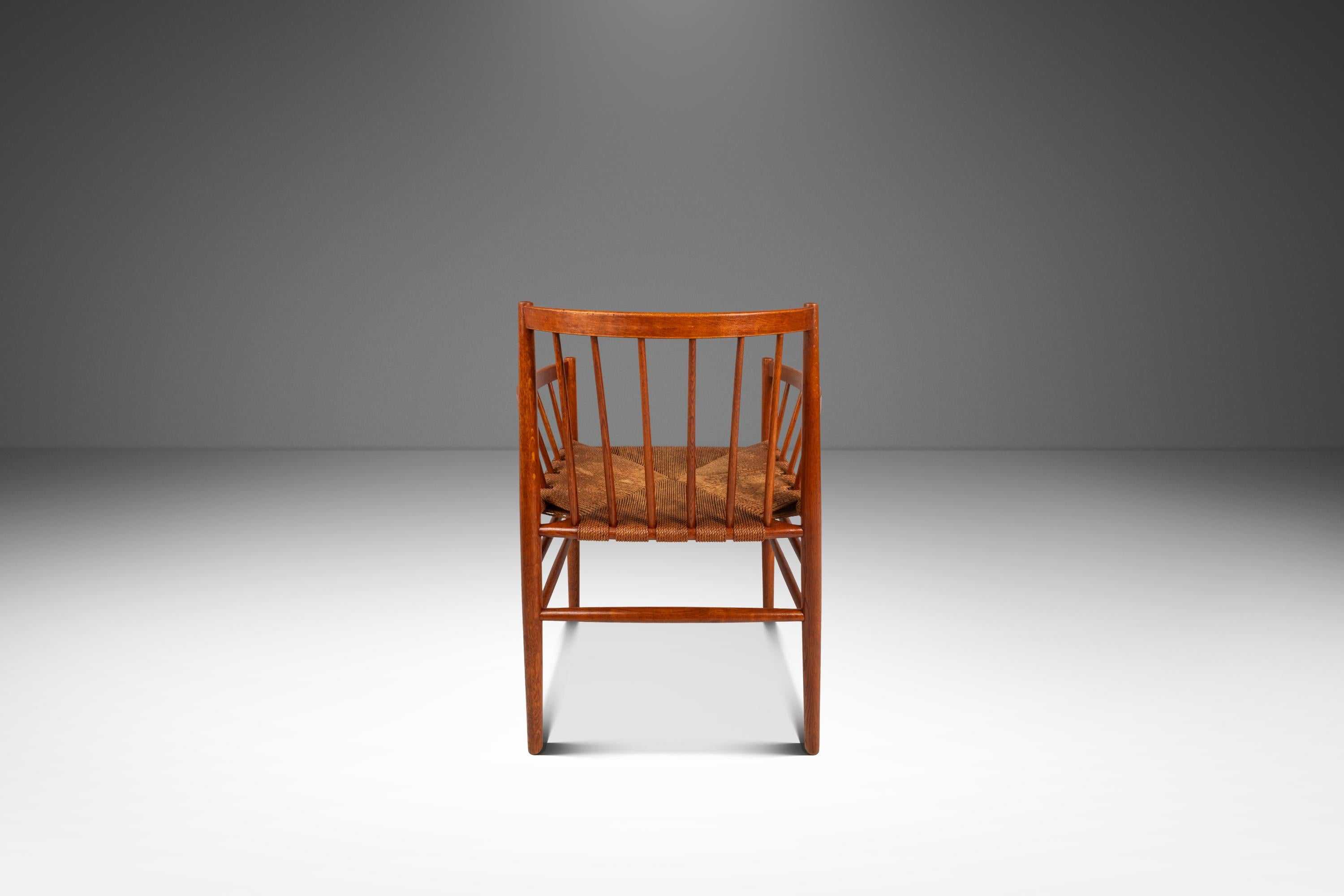 Oak Set of 4 Model J81 & J80 Chairs, Jørgn Baekmark, FDB Møbler, Denmark, c. 1950s For Sale