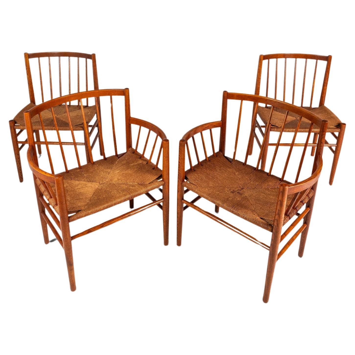 Set of 4 Model J81 & J80 Chairs, Jørgn Baekmark, FDB Møbler, Denmark, c. 1950s For Sale