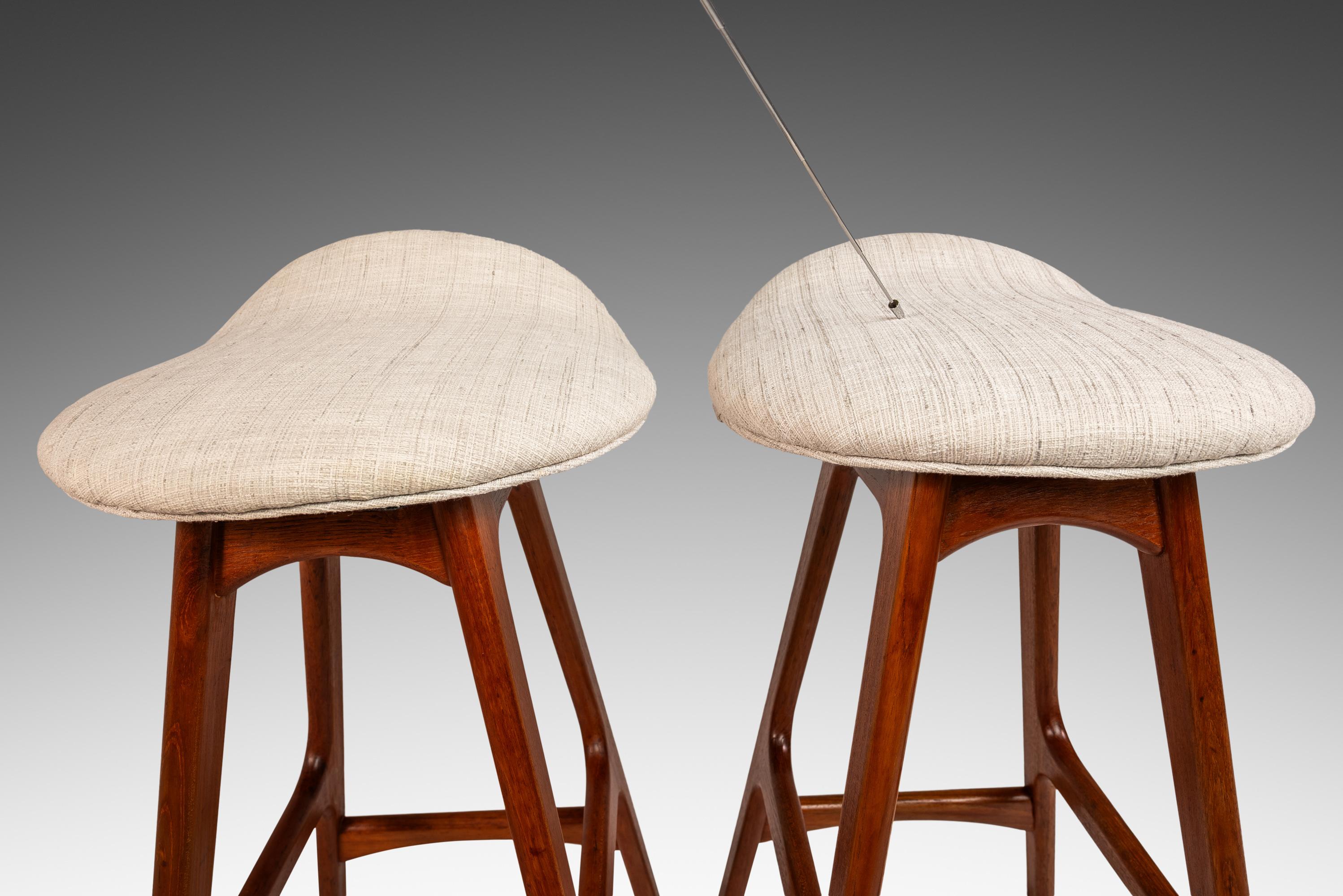 Set of 4 Model OD-61 Bar Stools by Erik Buch for O.D. Mobler, Denmark, c. 1960's For Sale 6