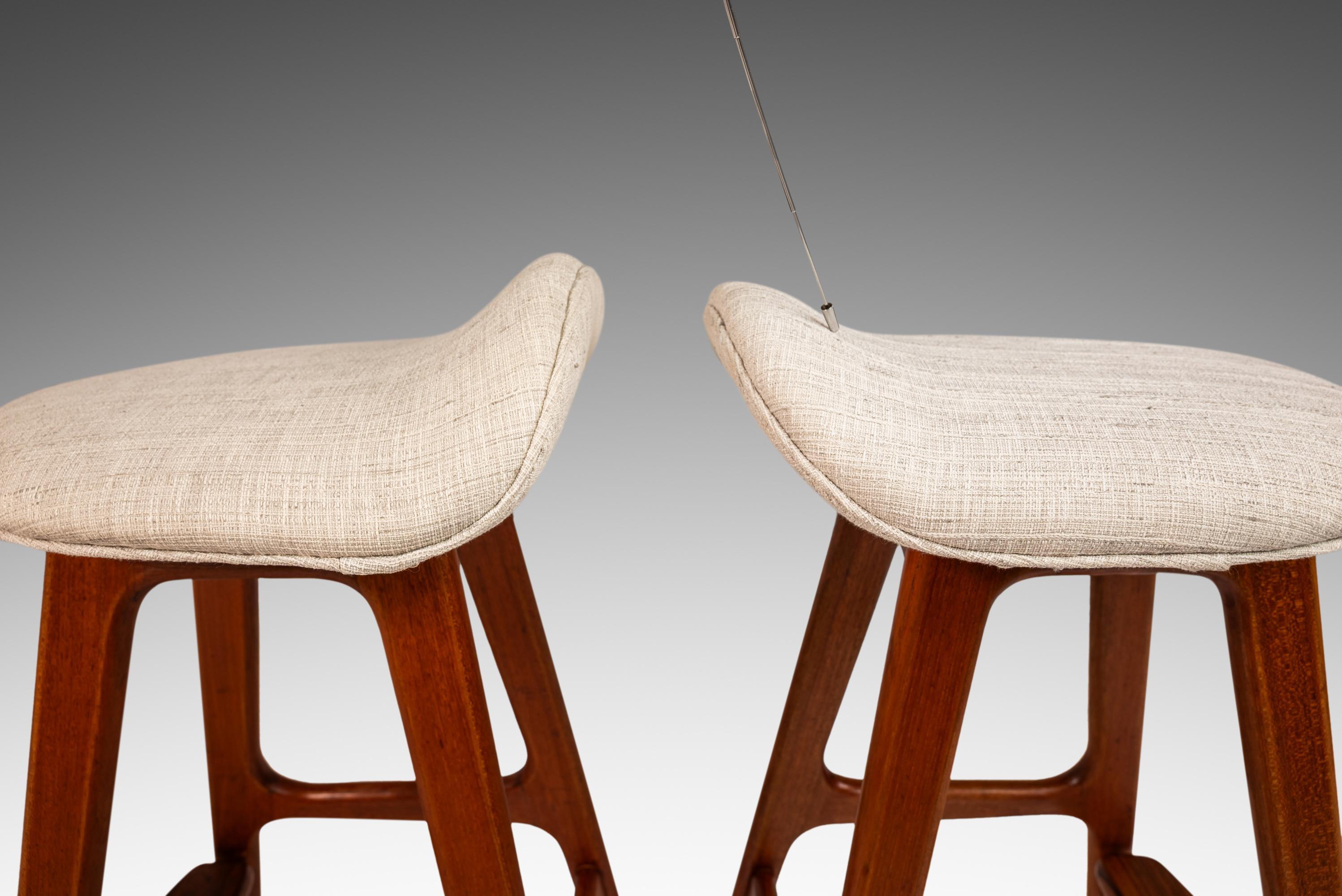 Set of 4 Model OD-61 Bar Stools by Erik Buch for O.D. Mobler, Denmark, c. 1960's For Sale 7