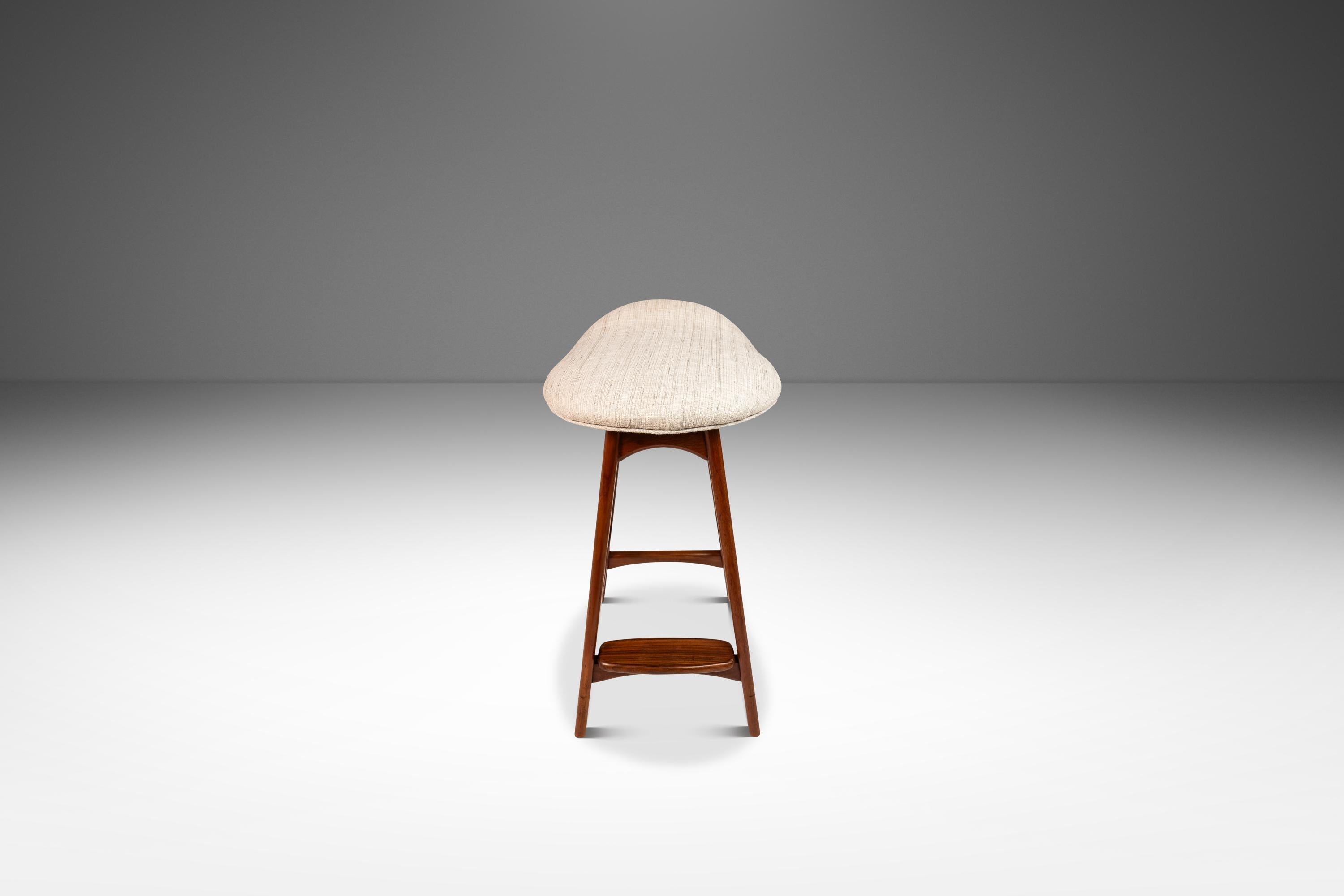 Danish Set of 4 Model OD-61 Bar Stools by Erik Buch for O.D. Mobler, Denmark, c. 1960's For Sale