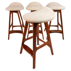 Set of 4 Model OD-61 Bar Stools by Erik Buch for O.D. Mobler, Denmark, c. 1960's