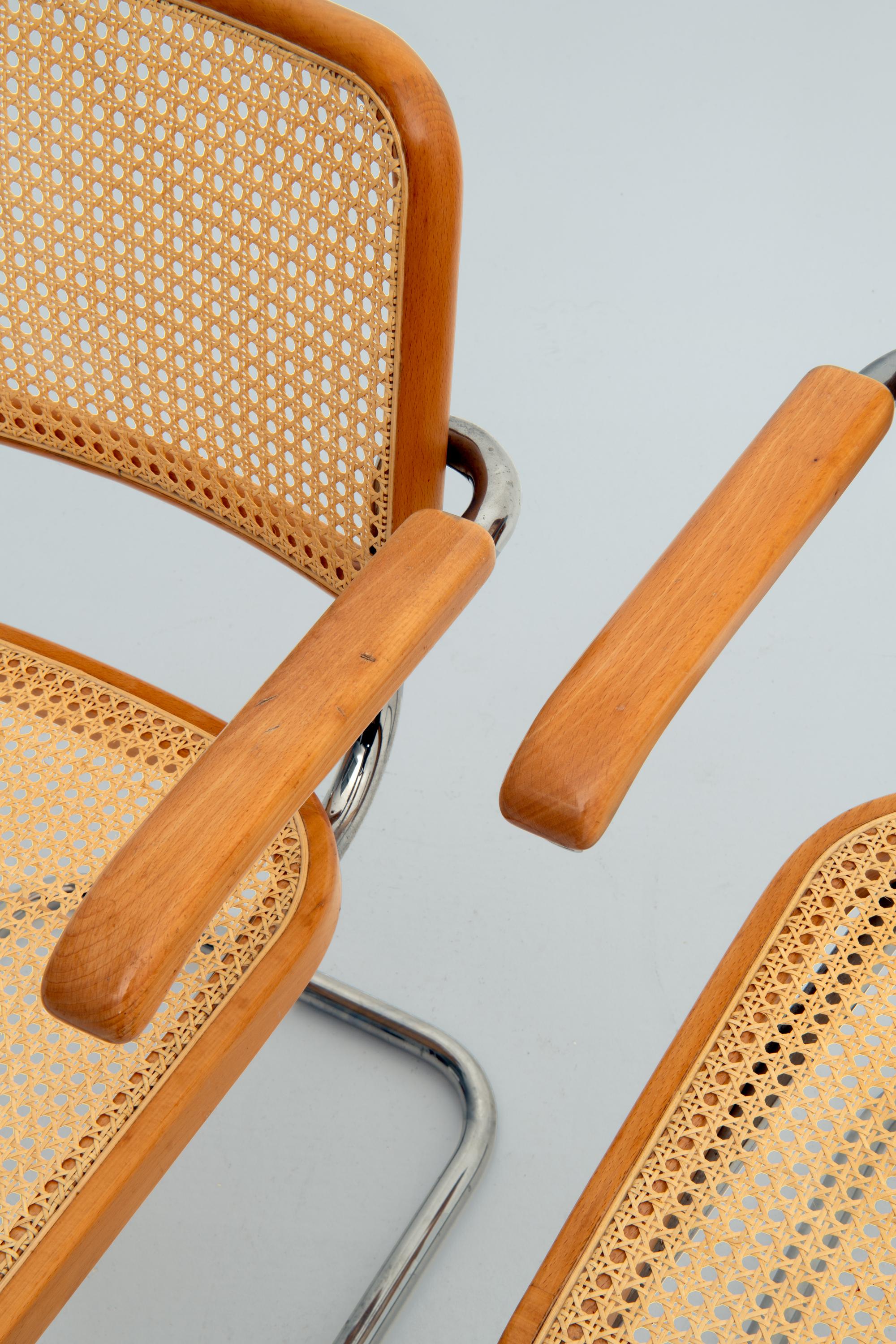 Acier Lot de 4 - Modèle S64 - Thonet - Marcel Breuer en vente