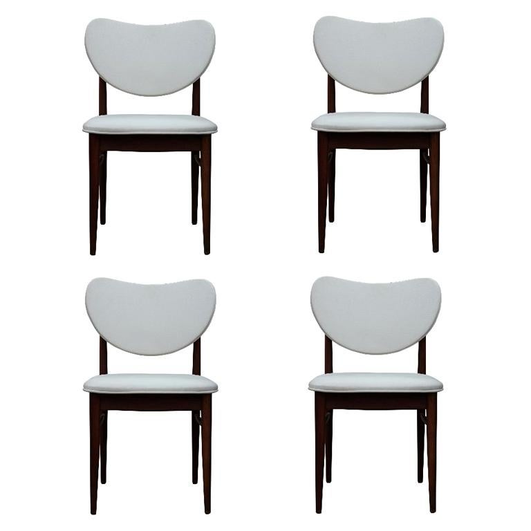 Set of 4 Modern Dining Chairs in the Style of Finn Juhl, 1950s