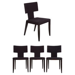Set of 4 Modern Italian Pietro Constantini Ebony Lacquered "Salsa" Dining Chairs