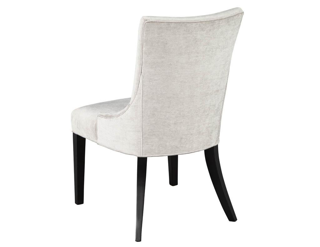 Contemporary Set of 4 Modern Side Chairs in Textured Gray Fabric Opus Chairs For Sale