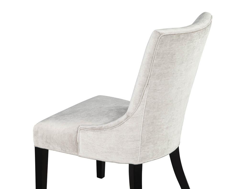 Set of 4 Modern Side Chairs in Textured Gray Fabric Opus Chairs For Sale 1