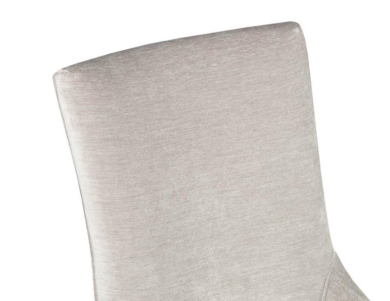 Set of 4 Modern Side Chairs in Textured Gray Fabric Opus Chairs For Sale 3