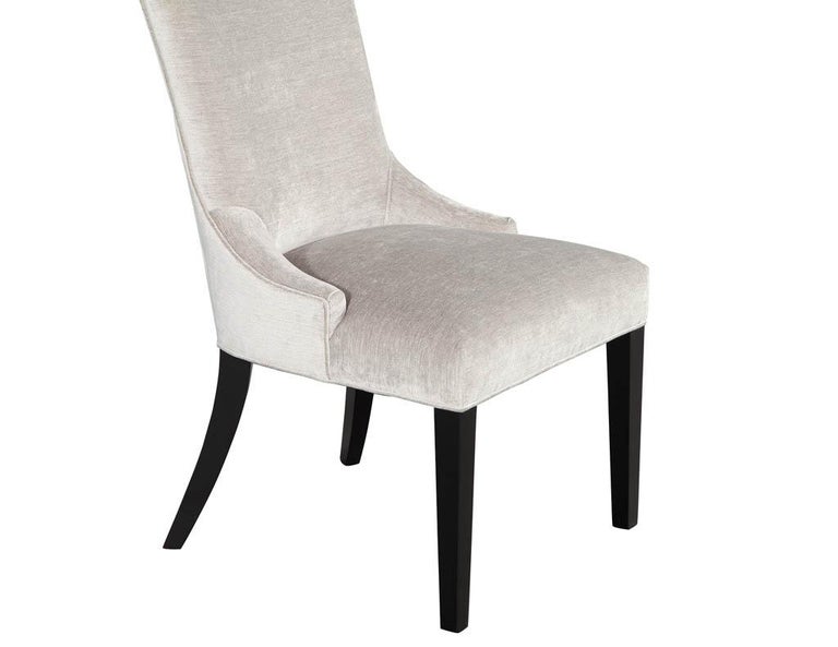 Set of 4 Modern Side Chairs in Textured Gray Fabric Opus Chairs For Sale 4