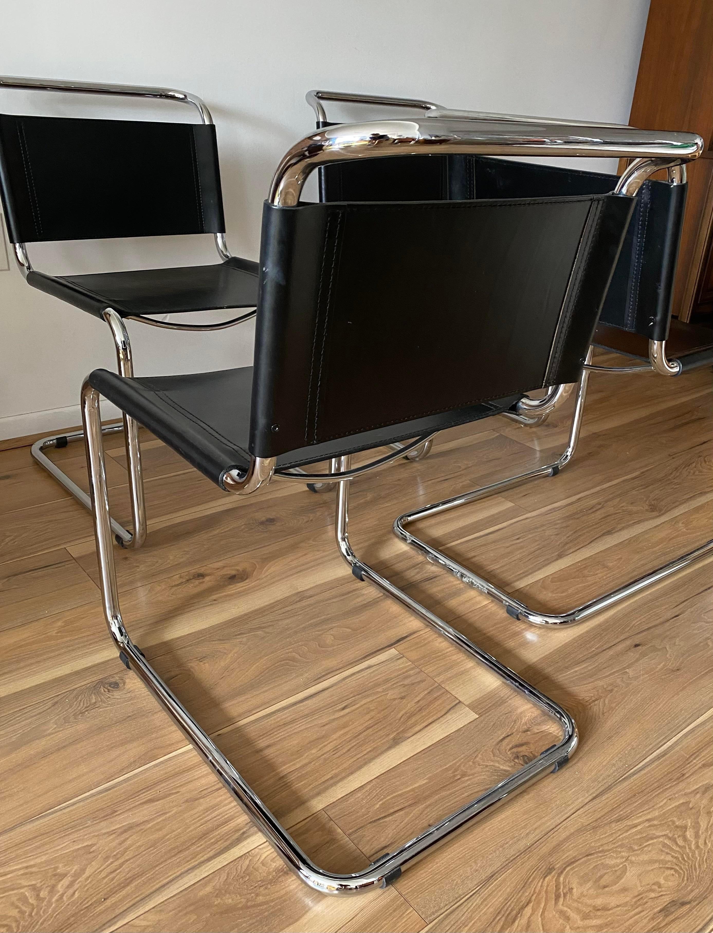 Juego de 4 sillas voladizas modernistas estilo S33 Mart Stam para Thonet 3