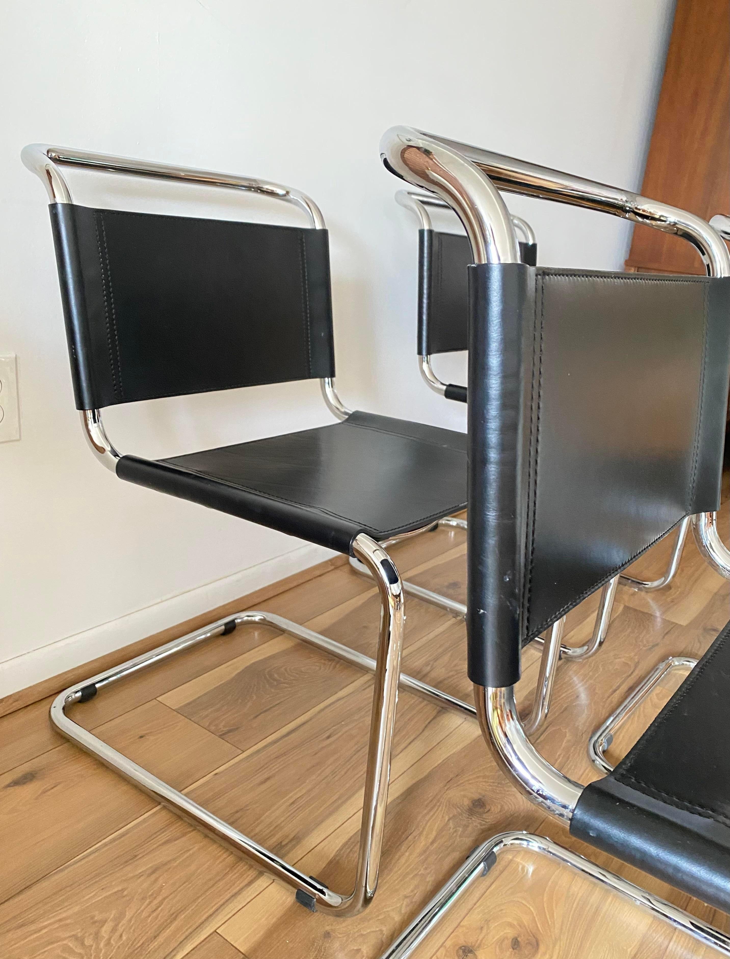 Juego de 4 sillas voladizas modernistas estilo S33 Mart Stam para Thonet en Bueno Estado en Elkton, MD
