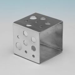 Satz von 4 modernistischen Design Sterling Silber Serviettenringe gepunzt im Jahr 2012