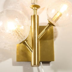 Set of 4 Modernist Hand-Blown Murano Glass Molecular 'Snowflake' Sconces