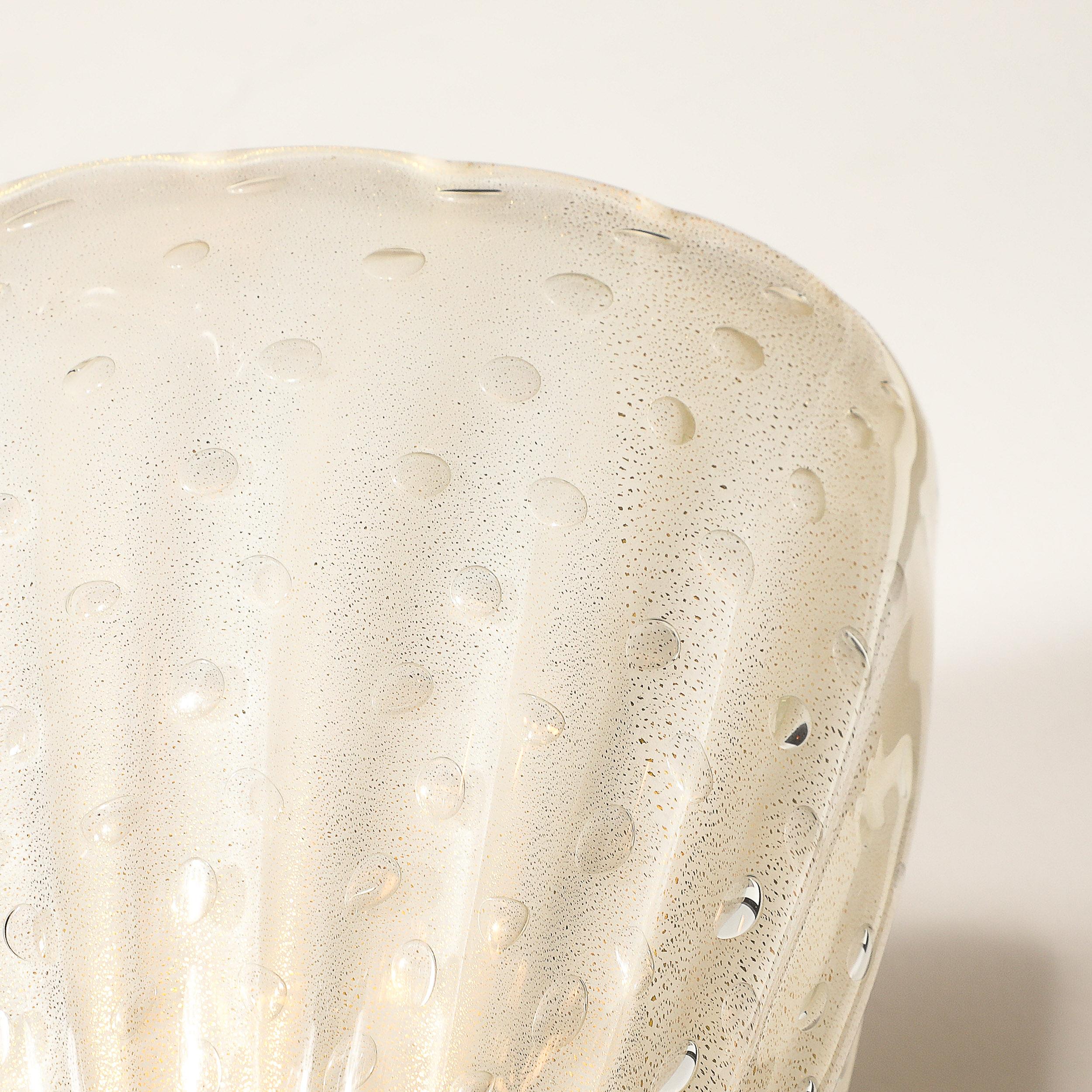 Ensemble de 4 appliques modernistes en verre de Murano soufflé à la main en verre opalène et or 24Kt en vente 8