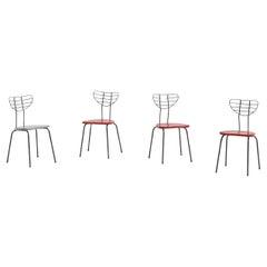 Set of 4 modernist mid-century radar chairs made in Belgium during the 1950s