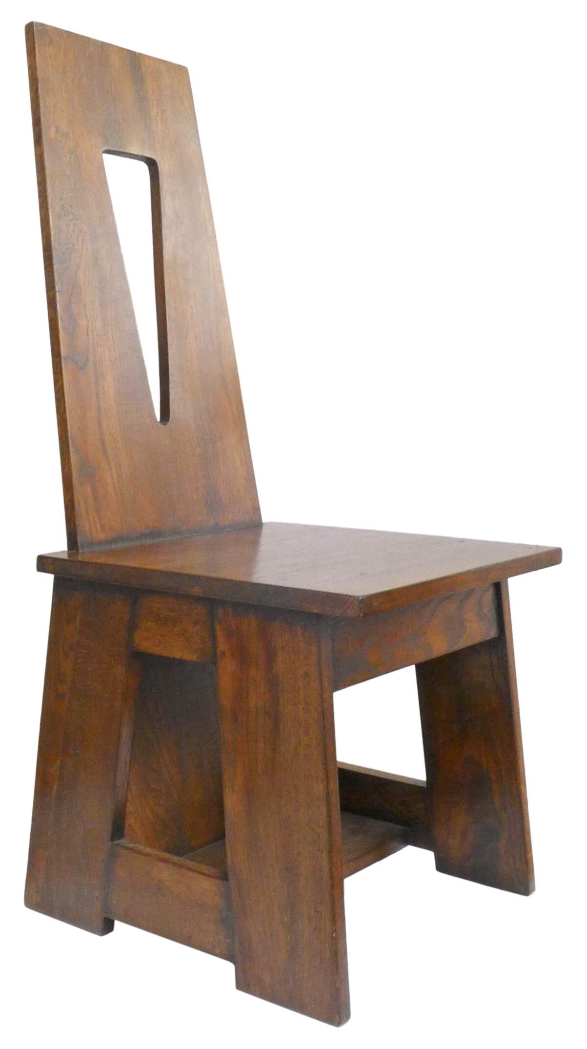 American Set of 4 Modernist Oak Dining Chairs