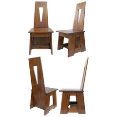 Set of 4 Modernist Oak Dining Chairs