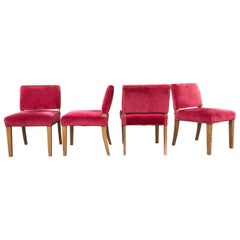 Set of 4 Modernist Side Chairs, Dining, Occasional Attributed to Red Lion