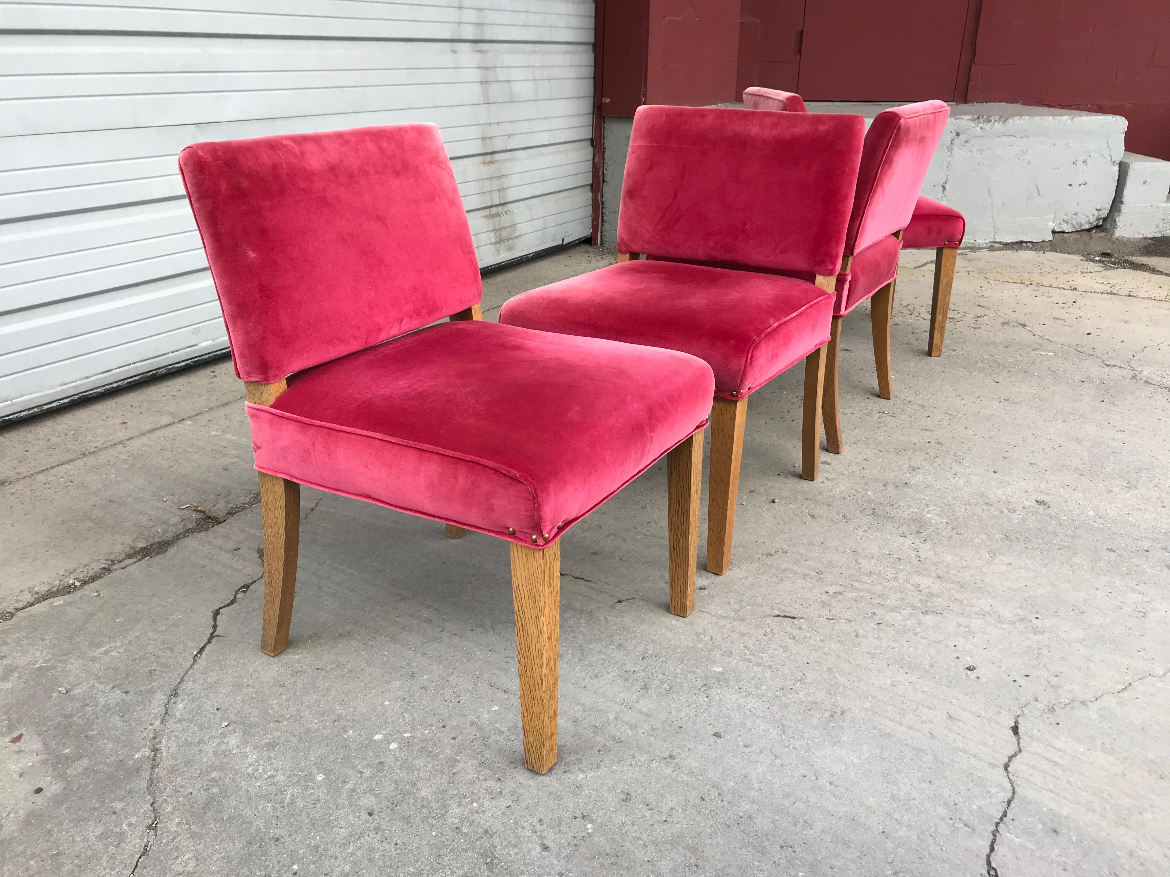 Mid-Century Modern Set of 4 Modernist Side Chairs, Dining, Occasional Attributed to Red Lion