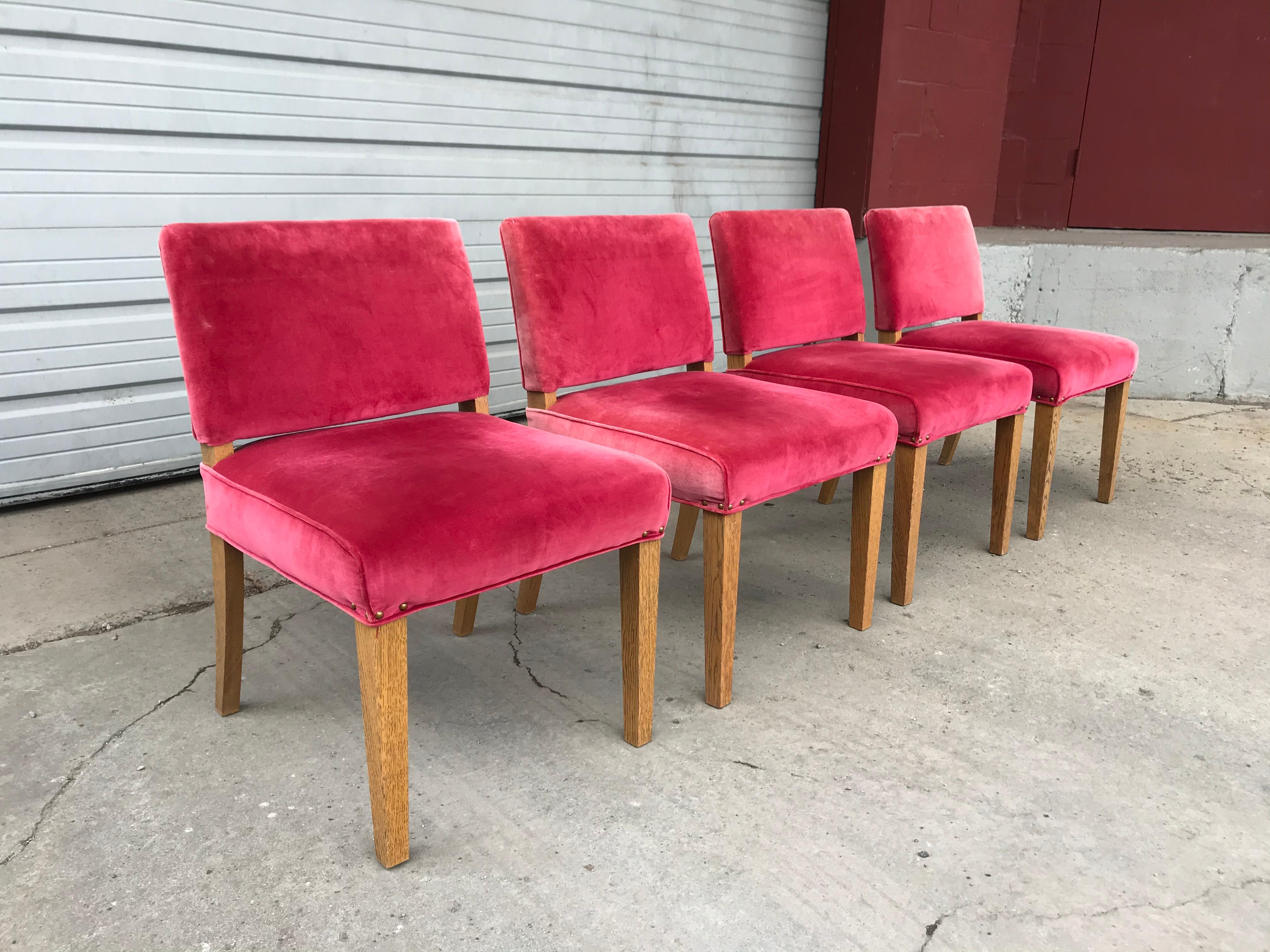 Set of 4 Modernist Side Chairs, Dining, Occasional Attributed to Red Lion In Good Condition In Buffalo, NY