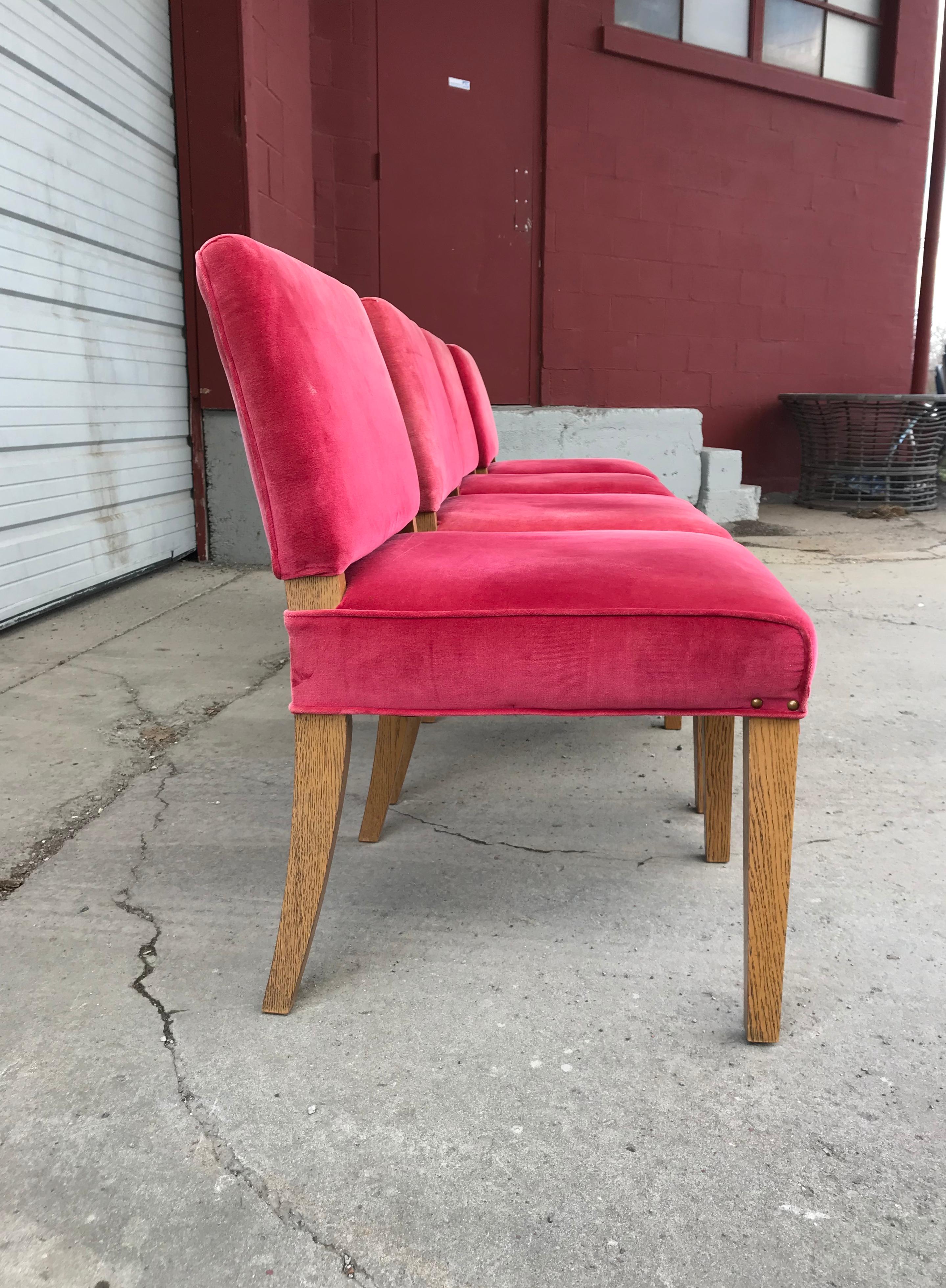 Mid-20th Century Set of 4 Modernist Side Chairs, Dining, Occasional Attributed to Red Lion