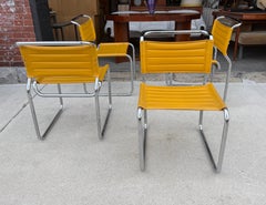 Lot de 4 chaises de salle à manger « CH66 » de style moderniste / « Space Age » signées Nicos Zographos, superbe c