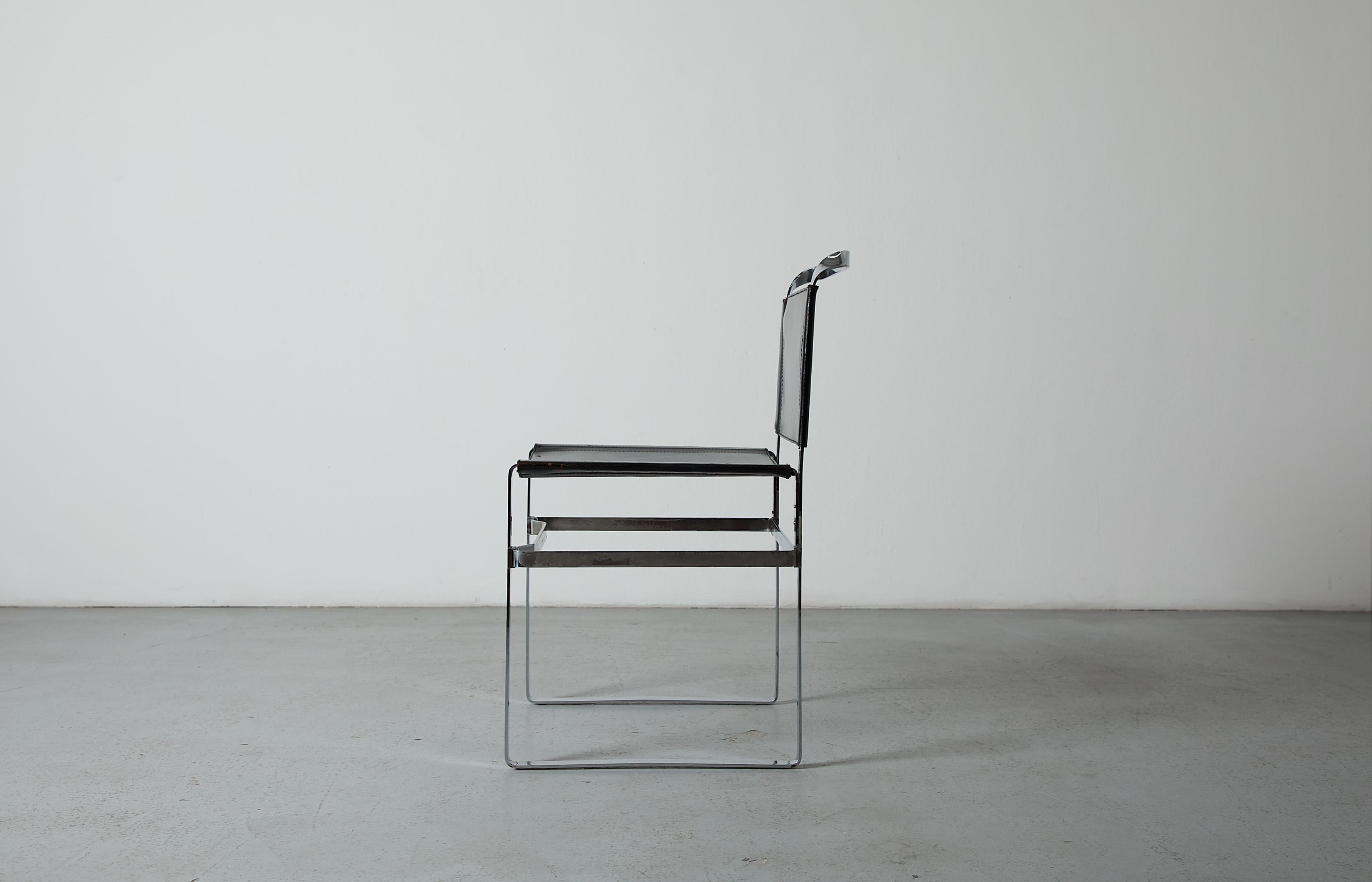 Cuir Ensemble de 4 chaises modernistes 