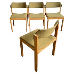 Retro Set of 4 Modernist Wooden Chairs by Schlapp Moebel, Germany 1970s 1960s