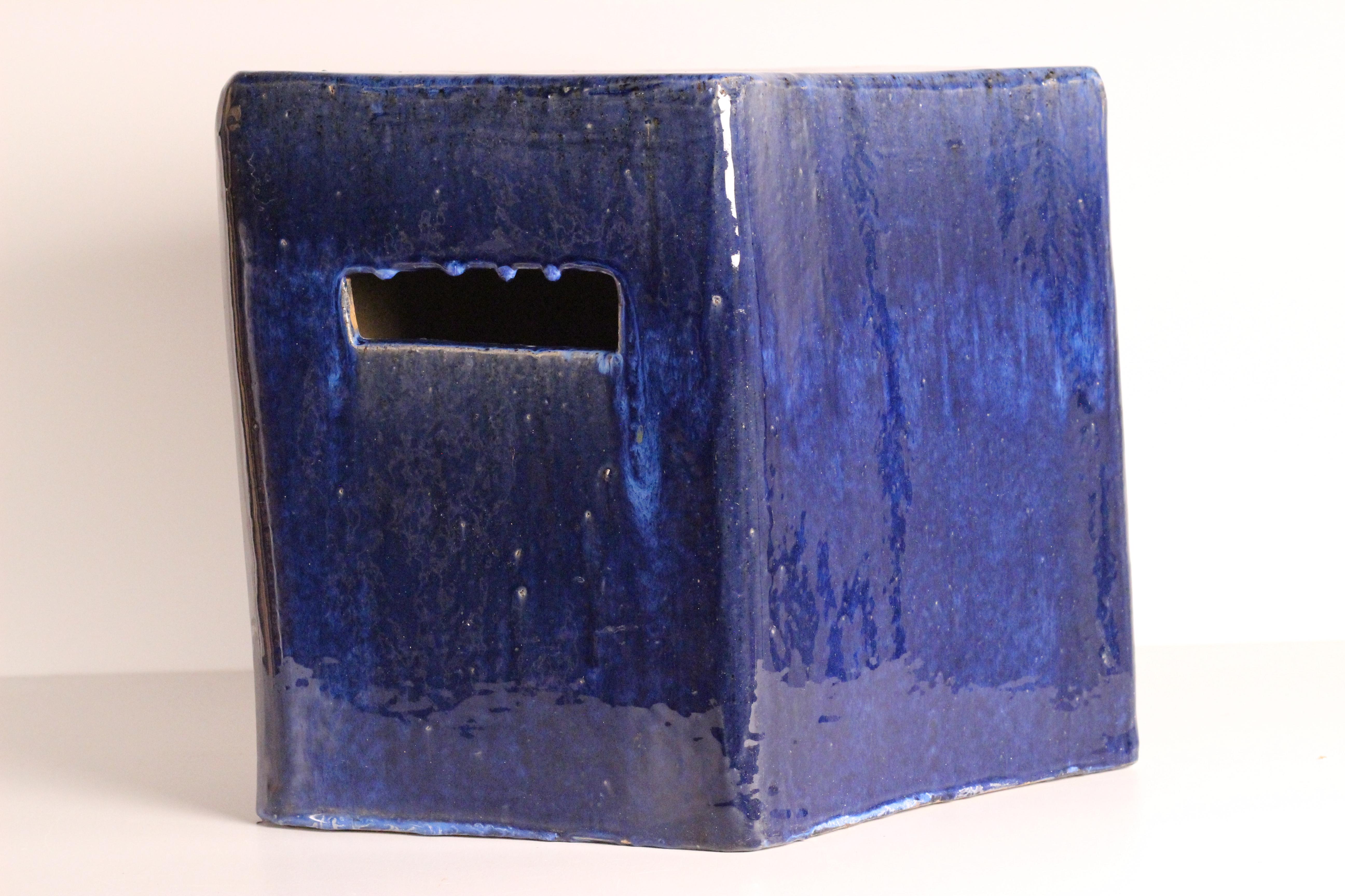 Set di 4 sgabelli da giardino modulari in ceramica smaltata blu di Habitat/Conran UK 1996 in vendita 10