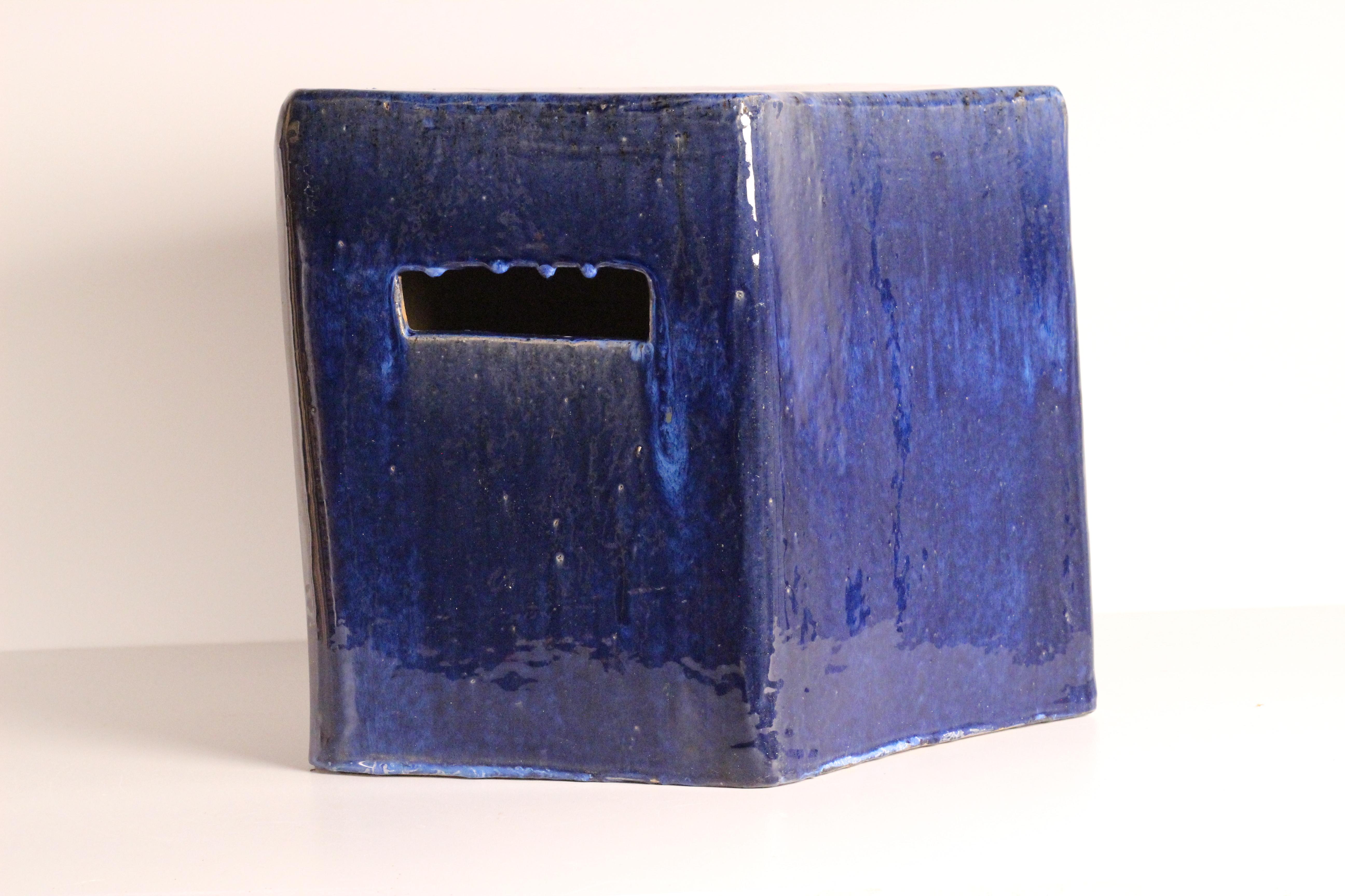 Set di 4 sgabelli da giardino modulari in ceramica smaltata blu di Habitat/Conran UK 1996 in vendita 12