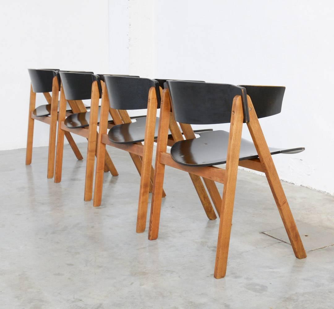 Scandinavian Modern Set of Four Modular Dining Chairs by Victor Bernt for Soren Willadsen