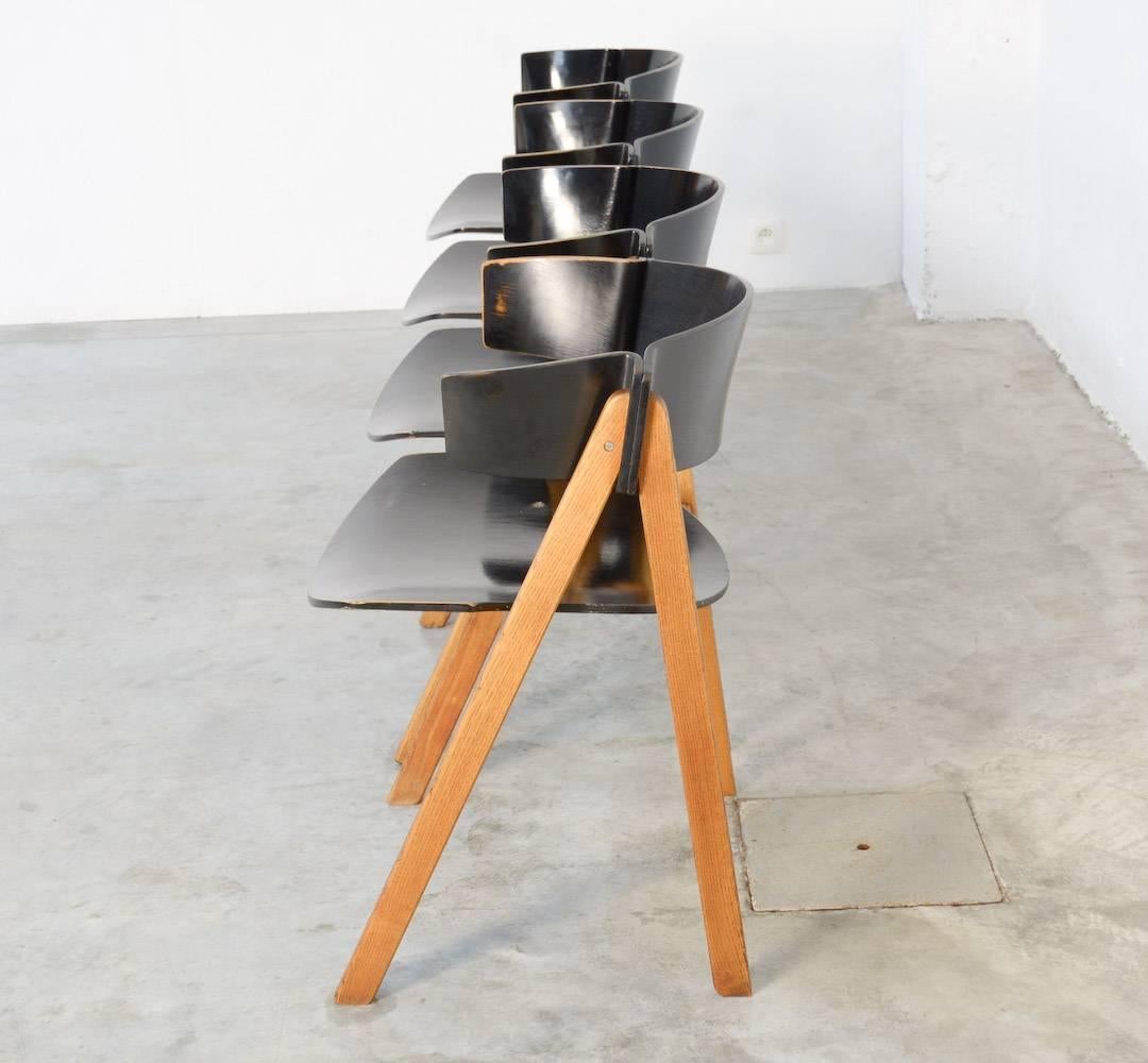 Danish Set of Four Modular Dining Chairs by Victor Bernt for Soren Willadsen