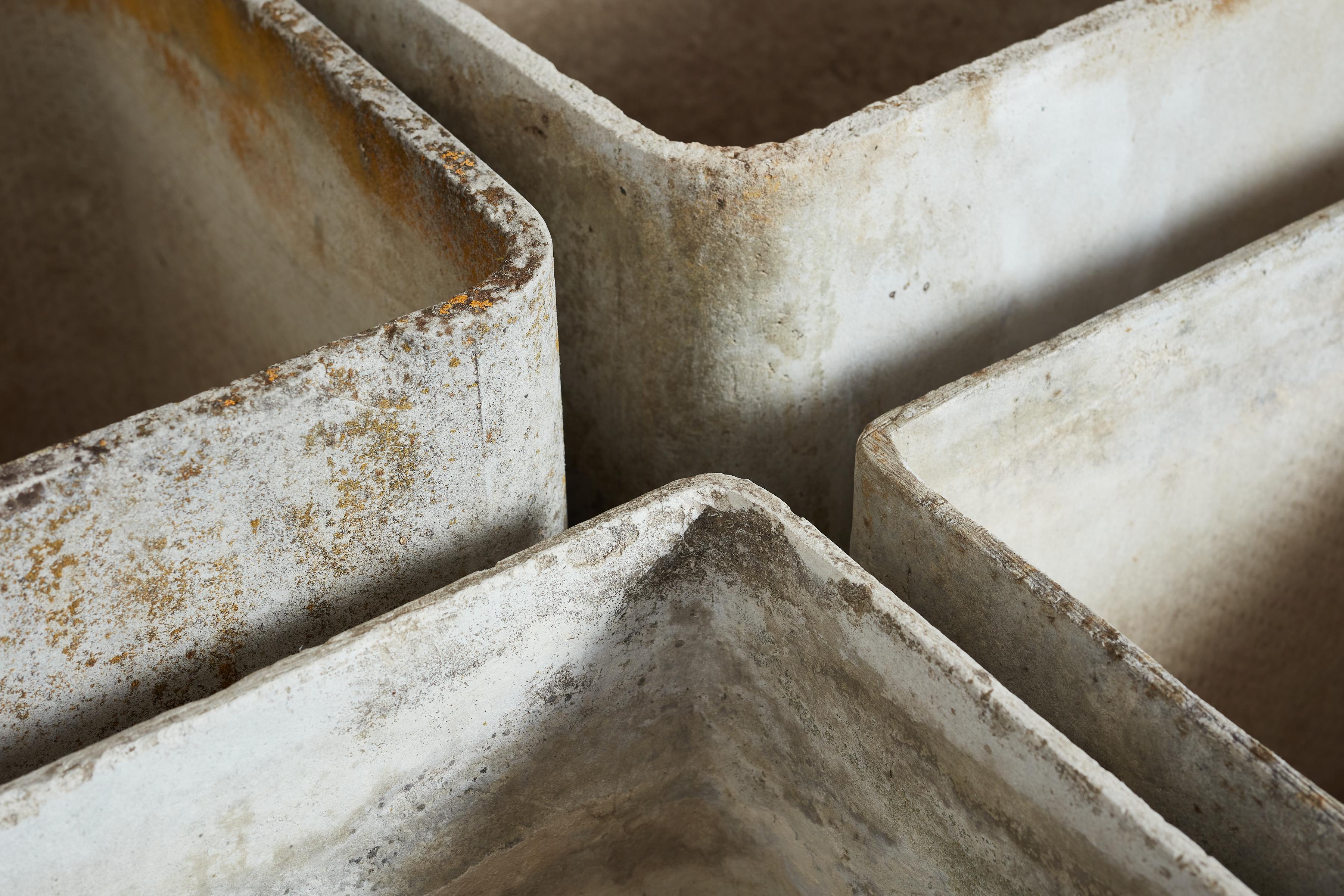 Concrete Set of 4 Modular Willy Guhl Corner Planter Set