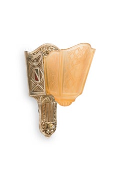 Set of 4 Moe Bridges American Art-Deco Slip Shade Sconces