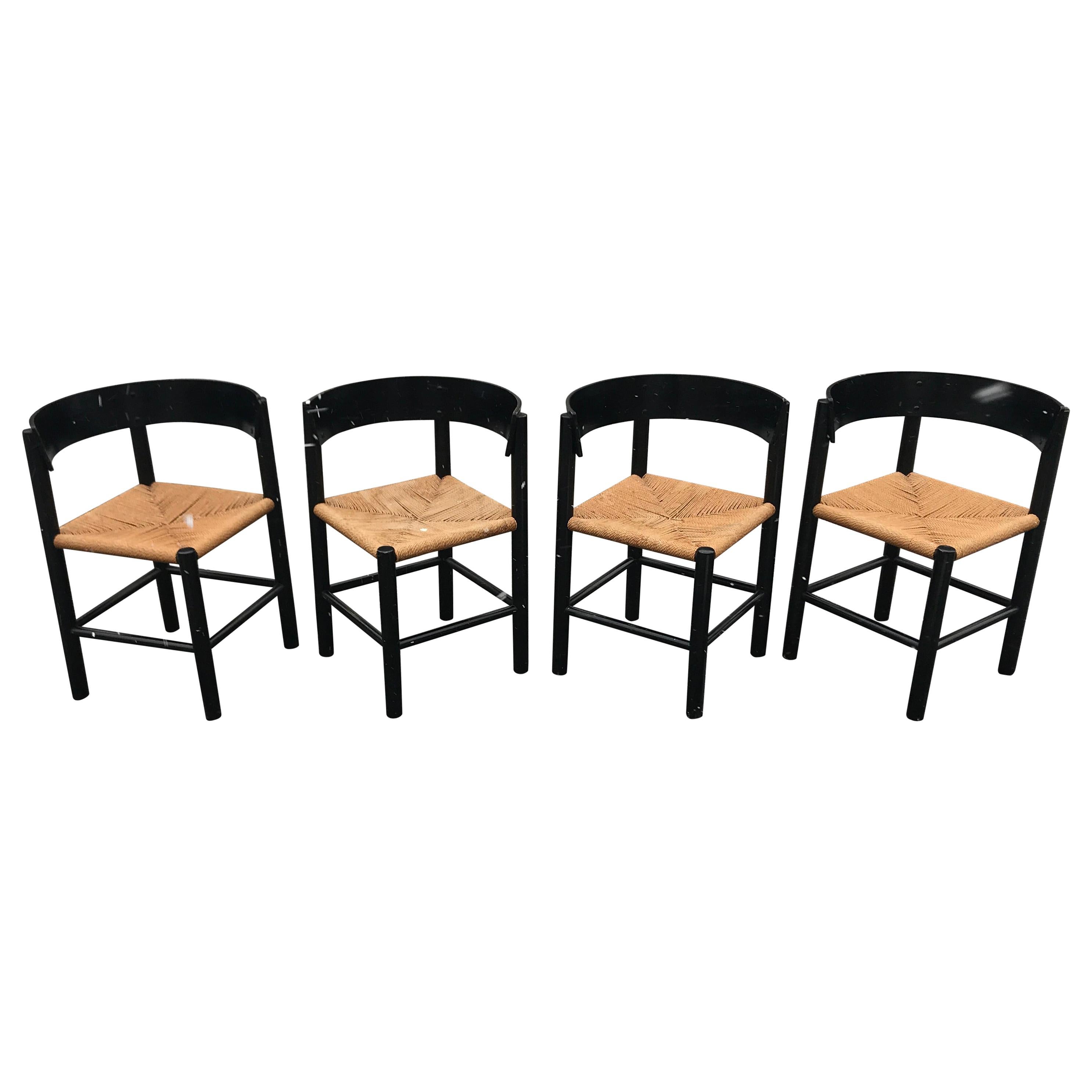 Set of 4 Mogens Lassen Corner Chairs 'model FH 4216', circa 1963