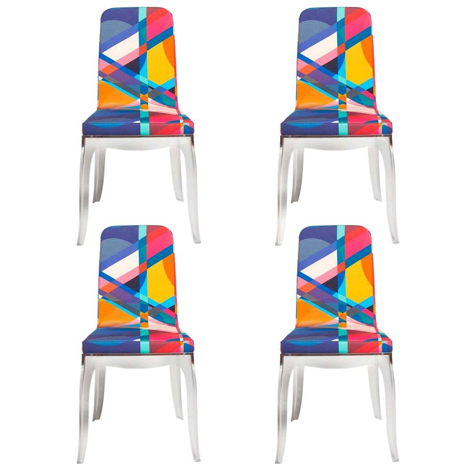 Set of 4 Moibibi Colorful Dining Chairs Designed by Marcel Wanders