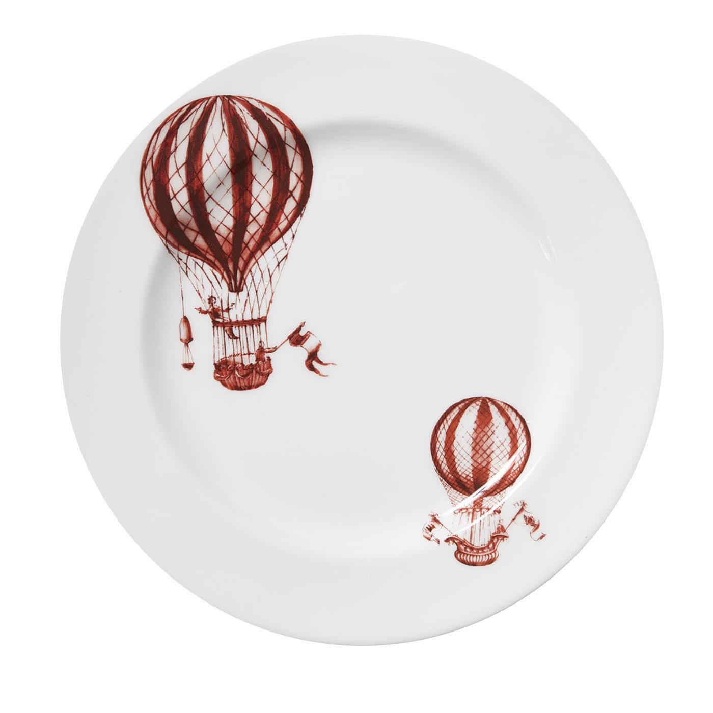 Italian Set of 4 Mongolfiere dinner plates by Laboratorio Paravicini For Sale