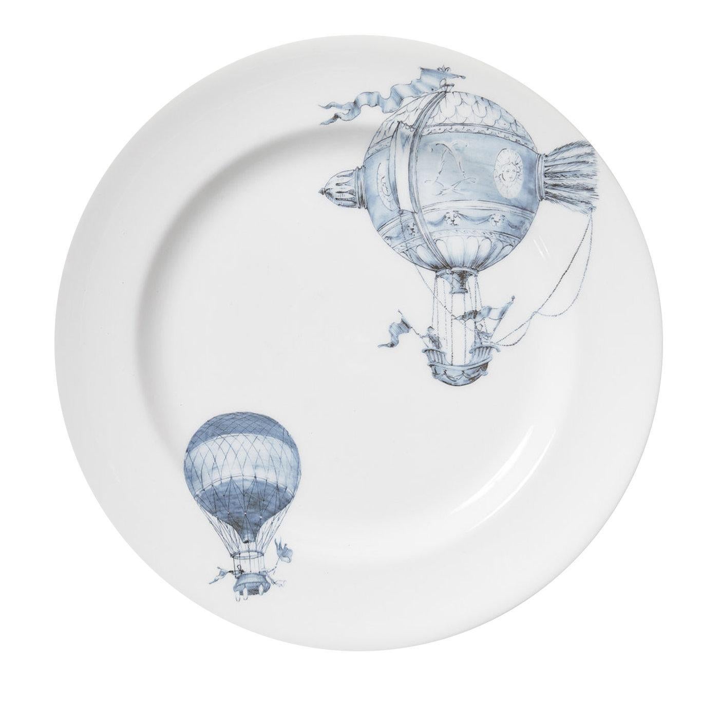 Set of 4 Mongolfiere dinner plates by Laboratorio Paravicini In New Condition For Sale In Milan, IT