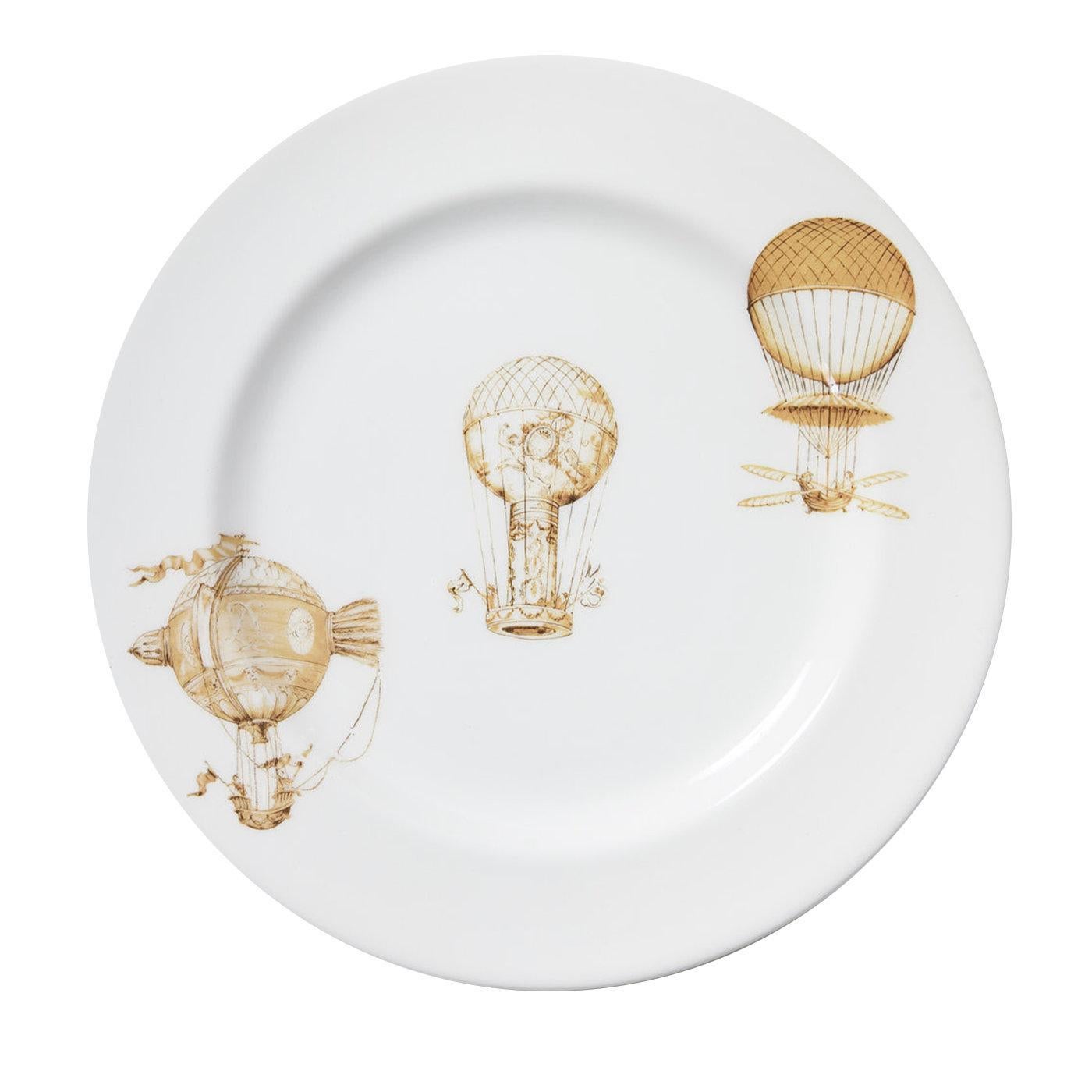 Contemporary Set of 4 Mongolfiere dinner plates by Laboratorio Paravicini For Sale