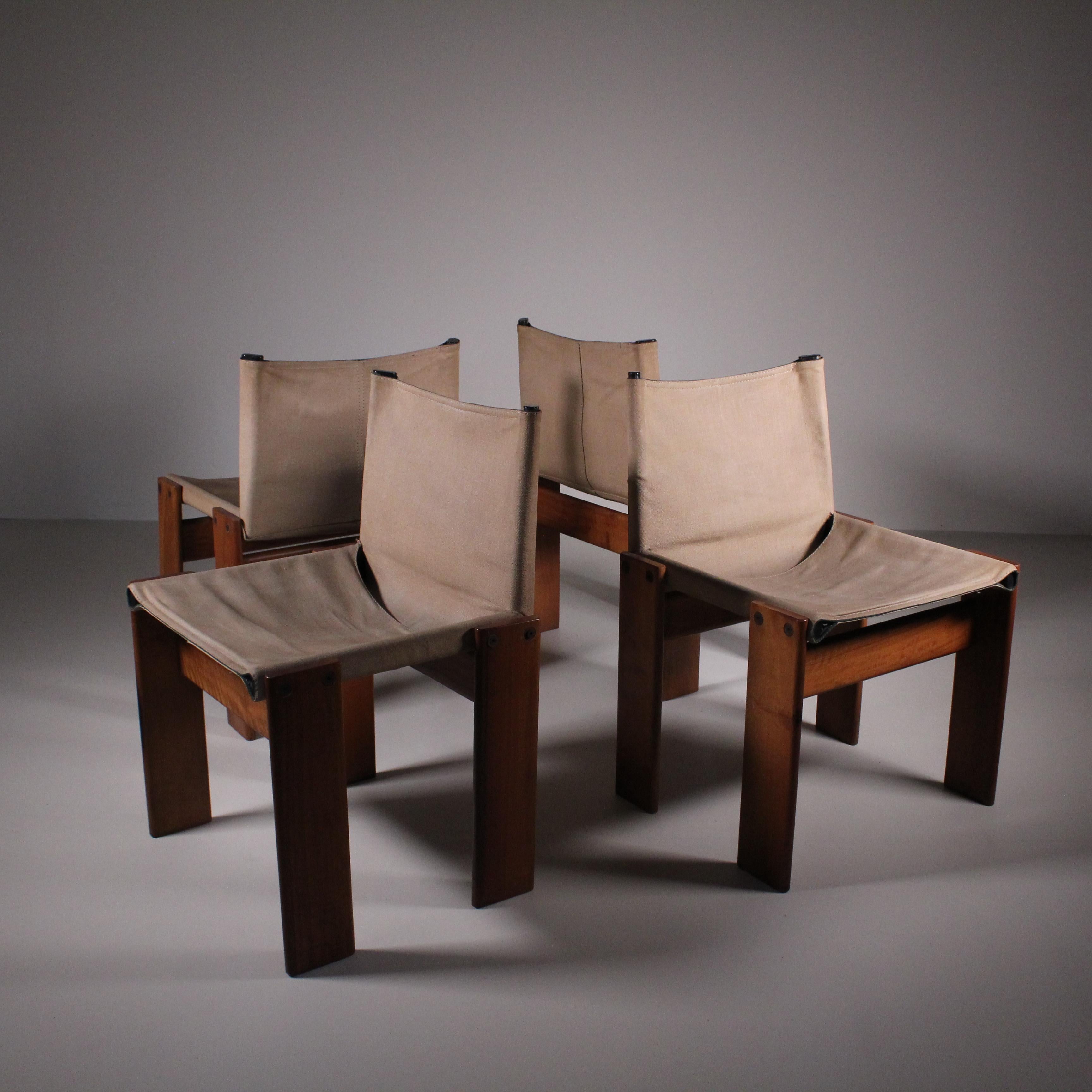 set of 4 Monk chair, Afra & Tobia Scarpa, Molteni  For Sale 5