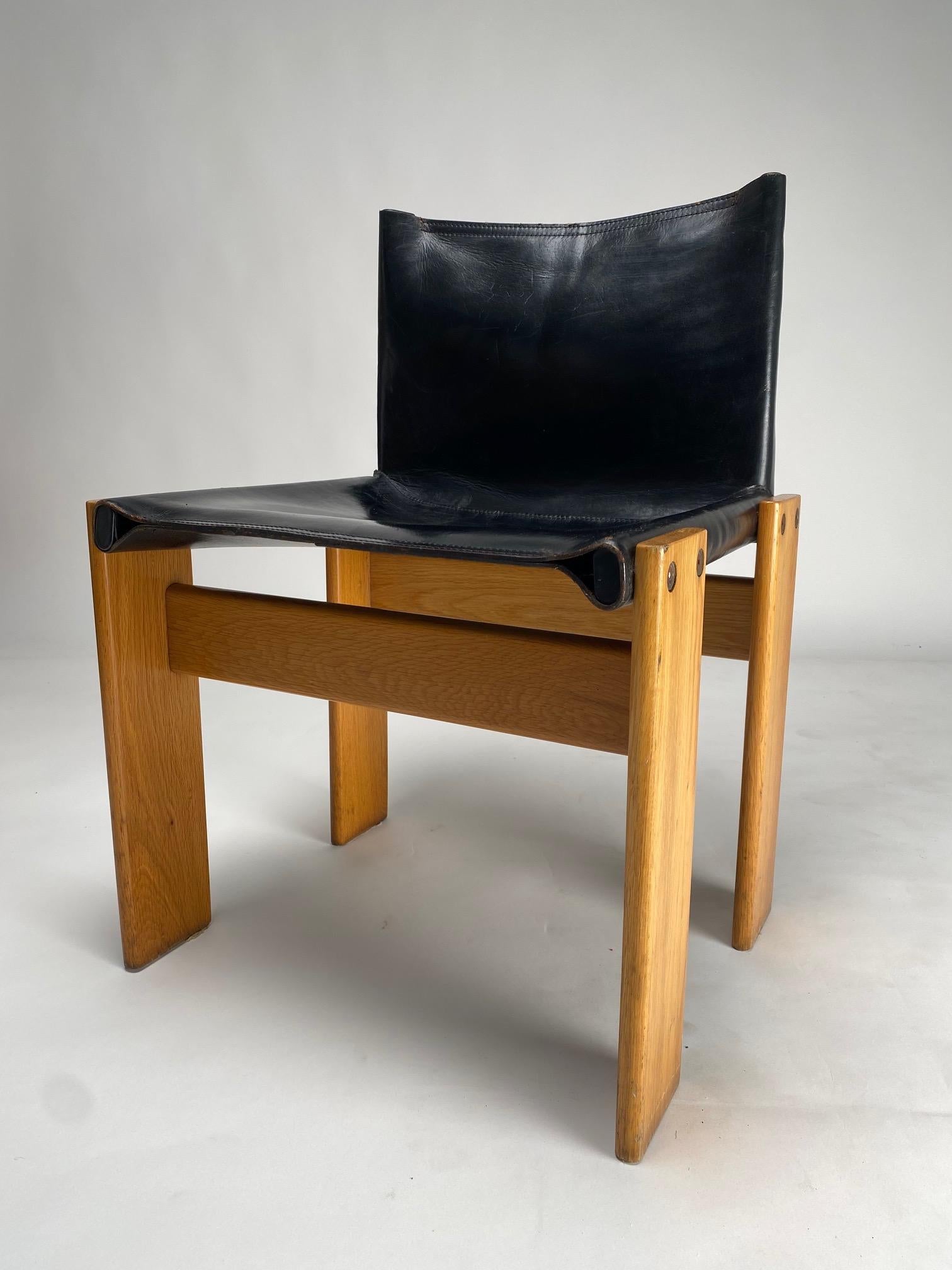 Late 20th Century Set of 4 'Monk' Chairs by Afra & Tobia Scarpa for Molteni, Italy 1974 For Sale